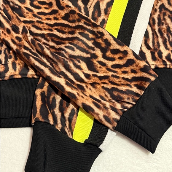 Pam & Gela Leopard Print Jacket and Pants Set with Neon Highlights - Picture 3 of 5
